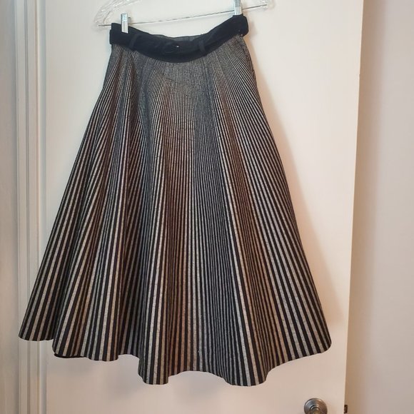 TRUE VINTAGE 1950'S STRIPED FELT SKIRT - Picture 3 of 6